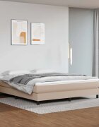 vidaXL Матрак с покет пружини средна твърдост капучино 180x200x20 см изкуствена кожа