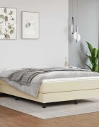 vidaXL Матрак с покет пружини средна твърдост кремав 140x200x20 см изкуствена кожа
