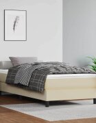 vidaXL Матрак с покет пружини средна твърдост кремав 80x200x20 см изкуствена кожа