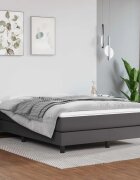 vidaXL Матрак с покет пружини средна твърдост сив 140x190x20 см изкуствена кожа