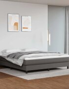 vidaXL Матрак с покет пружини средна твърдост сив 180x200x20 см изкуствена кожа