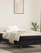 vidaXL Матрак за легло с покет пружини средна твърдост черен 100x220x20 см кадифе