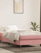 vidaXL Матрак за легло с покет пружини средна твърдост розов 80x220x20 см кадифе