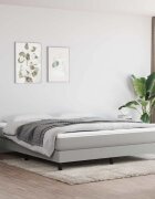 vidaXL Матрак за легло с покет пружини средна твърдост светлосив 160x200x20 см плат