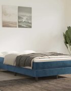 vidaXL Матрак за легло с покет пружини средна твърдост тъмносин 120x200x20 см кадифе