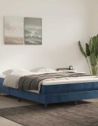 vidaXL Матрак за легло с покет пружини средна твърдост тъмносин 140x210x20 см кадифе