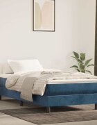 vidaXL Матрак за легло с покет пружини средна твърдост тъмносин 80x200x20 см кадифе