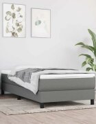 vidaXL Матрак за легло с покет пружини средна твърдост тъмносив 100x200x20 см плат