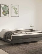 vidaXL Матрак за легло с покет пружини средна твърдост тъмносив 160x210x20 см кадифе