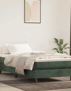 vidaXL Матрак за легло с покет пружини средна твърдост тъмнозелен 100x220x20 см кадифе