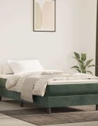 vidaXL Матрак за легло с покет пружини средна твърдост тъмнозелен 90x190x20 см кадифе