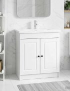 vidaXL Мебел под мивка за баня Бял гланц 785 x 375 x 81 см