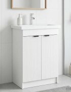vidaXL Мебел под мивка за баня Бяло 56 x 375 x 81 см