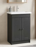 vidaXL Мебел под мивка за баня Черно 56 x 375 x 81 см