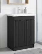 vidaXL Мебел под мивка за баня Черно 56 x 375 x 81 см