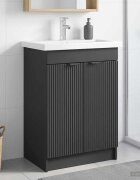 vidaXL Мебел под мивка за баня Черно 785 x 375 x 81 см