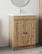 vidaXL Мебел под мивка за баня Дъб артизан 56 x 375 x 81 см
