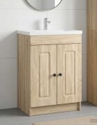 vidaXL Мебел под мивка за баня Дъб сонома 56 x 375 x 81 см
