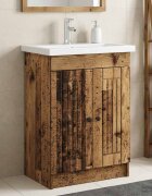 vidaXL Мебел под мивка за баня Старо дърво 56 x 375 x 81 см