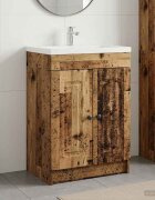 vidaXL Мебел под мивка за баня Старо дърво 785 x 375 x 81 см