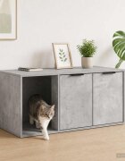 vidaXL Мебел за котешка клетка Бетонно сиво 100 x 49 x 45 см