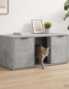 vidaXL Мебел за котешка клетка Бетонно сиво 100 x 49 x 45 см