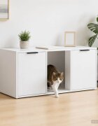 vidaXL Мебел за котешка клетка Бяло 100 x 49 x 45 см