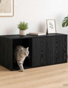 vidaXL Мебел за котешка клетка Черен дъб 100 x 49 x 45 см