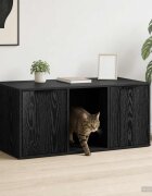 vidaXL Мебел за котешка клетка Черен дъб 100 x 49 x 45 см
