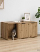 vidaXL Мебел за котешка клетка Дъб артизан 100 x 49 x 45 см