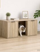 vidaXL Мебел за котешка клетка Дъб сонома 100 x 49 x 45 см