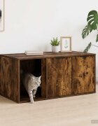 vidaXL Мебел за котешка клетка Опушен дъб 100 x 49 x 45 см