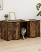 vidaXL Мебел за котешка клетка Опушен дъб 100 x 49 x 45 см