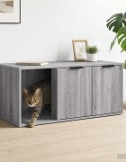vidaXL Мебел за котешка клетка Сив Сонома 100 x 49 x 45 см