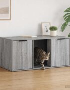vidaXL Мебел за котешка клетка Сив Сонома 100 x 49 x 45 см