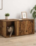 vidaXL Мебел за котешка клетка Старо дърво 100 x 49 x 45 см