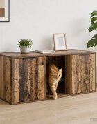 vidaXL Мебел за котешка клетка Старо дърво 100 x 49 x 45 см