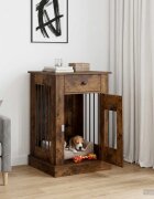 vidaXL Мебели за кучешка клетка Опушен дъб 50 x 475 x 80 см