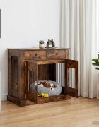vidaXL Мебели за кучешка клетка Опушен дъб 90 x 475 x 80 см