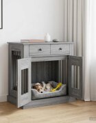 vidaXL Мебели за кучешка клетка Сив Сонома 80 x 475 x 80 см