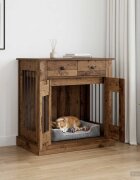 vidaXL Мебели за кучешка клетка Старо дърво 80 x 475 x 80 см