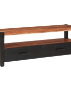 vidaXL Медийно шкафче Кафяво 110 x 30 x 40 cm Солидно акациево дърво
