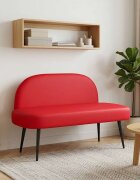 vidaXL Мек бенч с облегалка Червено 110 x 60 x 76 cm Изкуствена