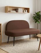 vidaXL Мек бенч с облегалка Кафяво 110 x 60 x 76 cm Изкуствена