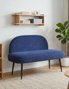 vidaXL Мек бенч с облегалка Полицейско синьо 110 x 60 x 76 cm Кадифе