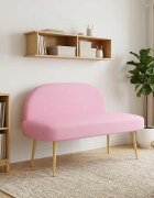 vidaXL Мек бенч с облегалка Розово 110 x 60 x 76 cm