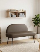 vidaXL Мек бенч с облегалка Сиво 110 x 60 x 76 cm Изкуствена