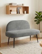 vidaXL Мек бенч с облегалка Тъмносиво 110 x 60 x 76 cm Кадифе