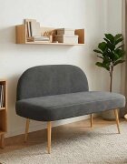 vidaXL Мек бенч с облегалка Тъмносиво 110 x 60 x 76 cm Кордюрова тъкан