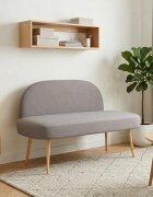 vidaXL Мек бенч с облегалка Таупе 110 x 60 x 76 cm